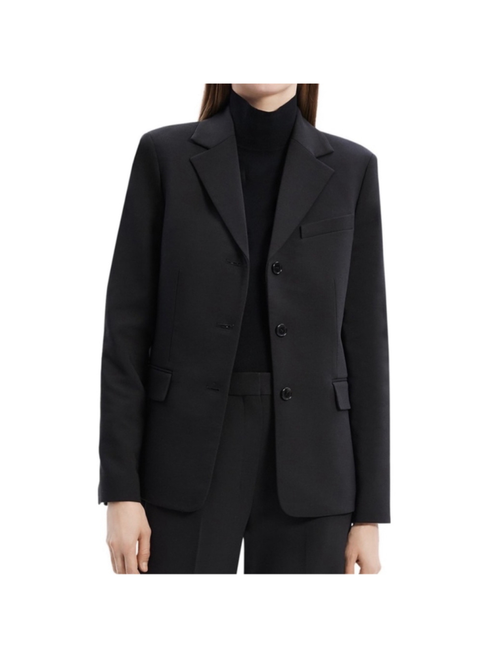 NWT Theory Tailor Stretch 3-Button Blazer Jacket Black Size 6